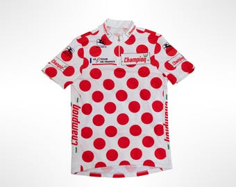 90s Tour de France Polka Dot Cycling Jersey Giordana Made in Italy
