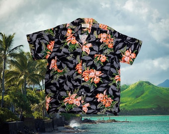 Late 40s / Early 50s Silk Japanese Edo Print Hookano Hawaiian