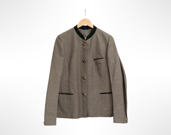 50s Austrian Alpine Janker Cotton Linen Jacket Dschulnigg Salzburg