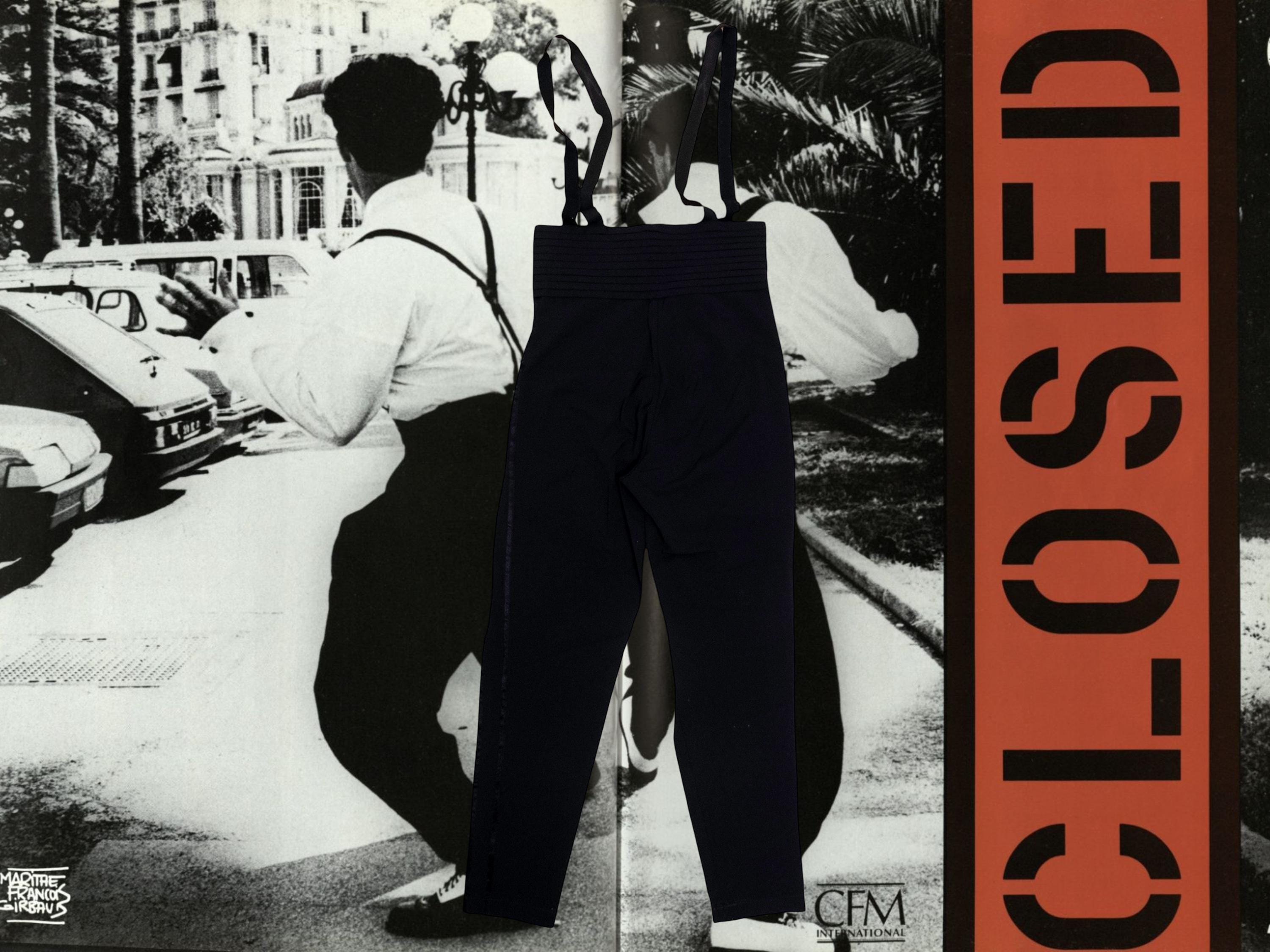 Marithé François Girbaud High-waisted Black Slim Suspenders Pants