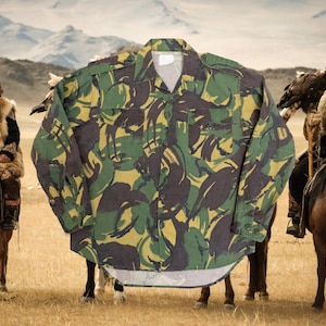 70s British Army Tropical DPM Camo Cotton Field Shirt Men