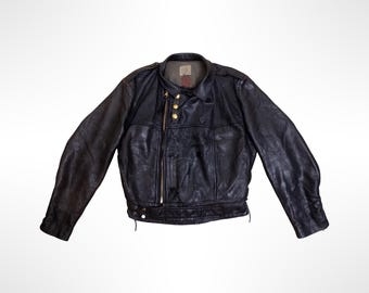 40s Swedish Army Dispatch Riders Goat Skin Leather Motorcycle Jacket