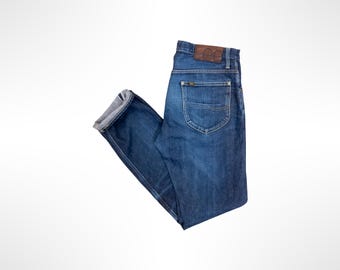 Lee 101 Woven in Japan Blue Cotton Selvedge Denim Jeans Trousers Made in Italy W32 L34