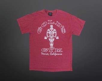 80s OG USA Made Gold's Gym Venice California 100% Cotton T-Shirt M