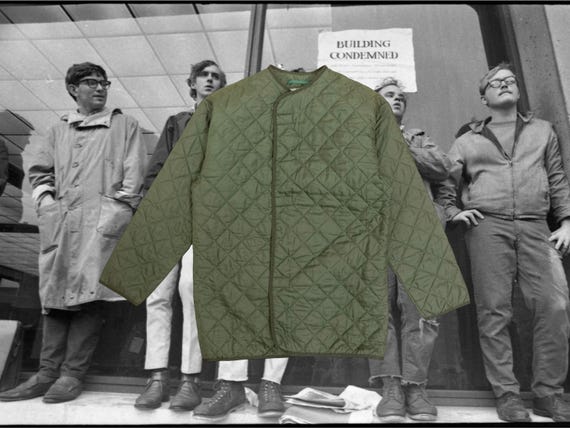 Military Liner Quilted Jacket Coat 80s