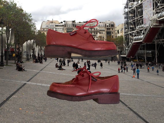 Paraboot Beaubourg Red Leather Shoes France 70s