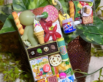 Birthday Bash Smiski Bakery Collection Handmade Bag Charm with Gachapons, Mini Food