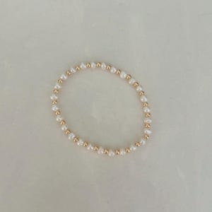 Bracelet de perles et de perles d'or 14 carats