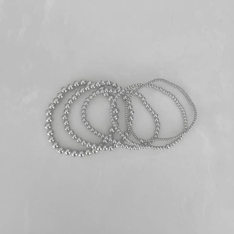 Stacking Bracelets in Sterling Silver, Waterproof Jewelry Set image 2