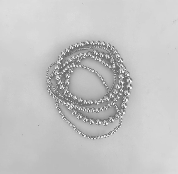 Stacking Bracelets in Sterling Silver, Waterproof Jewelry Set