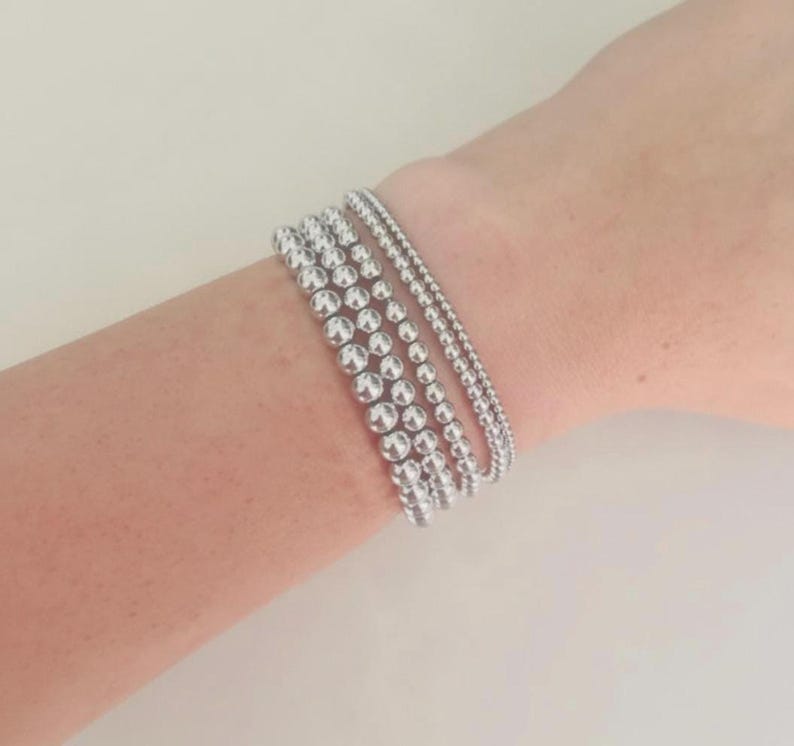Stacking Bracelets in Sterling Silver, Waterproof Jewelry Set image 3
