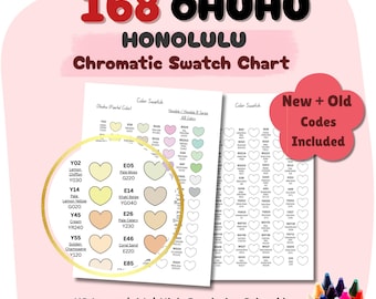 Carta de colores Ohuhu 168 / Muestra de marcador Honolulu (PDF & PNG) / Descarga instantánea