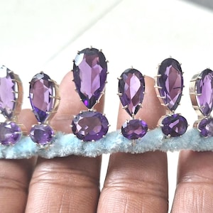 Tiara - 100ct Amethyst 925 Sterling Silver Royal Bridal Tiara Jewelry