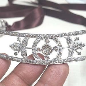 Tiara- 32ct Natural Diamond 925 Sterling Silver Headband