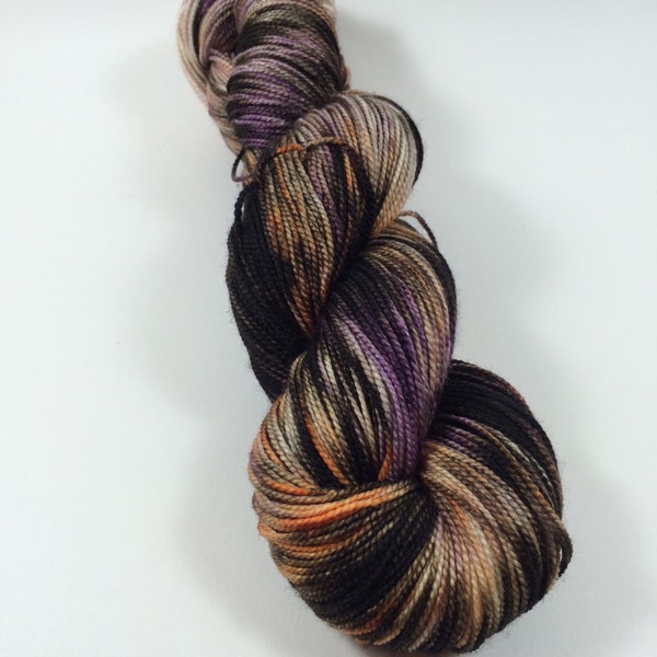 Merino Silk Twist, Fingering, Hand Dyed Yarn, Spooky Spooky, Superwash Merino, Silk, Sock Yarn, shawl yarn, silk yarn