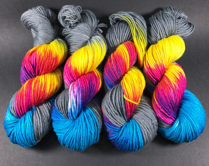 Pnina Sparkle DK, Hand Dyed Yarn, DK Weight, Hauteknityarn, Hand Dyed