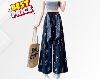 Neue Retro bequem breitem Bein Sommer lose faulen Stil Mode Boho Streetwear Frauen Hosen