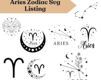 Aries SVG: Zodiac Sign Cut Files for Cricut & Silhouette, Astrology Digital Design