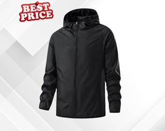 Unisex Waterproof Hiking Jacket | Lightweight Windbreaker with Hood | Sun Protection Outdoor Coat for Camping, Climbing & Travel