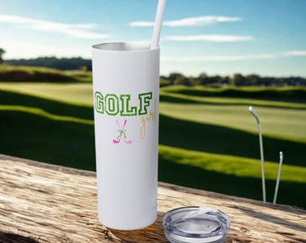 Golf Girl Stainless Steel Tumbler | Neon Golf Gift for Women