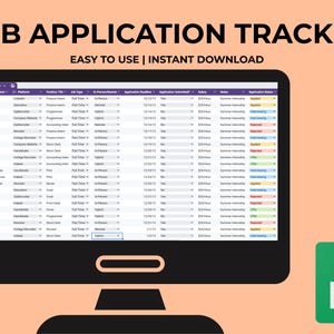 Internship Application Tracker Google Sheet: Job Search Organizer (Digital Download)