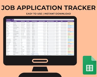 Hoja de cálculo de Google para el seguimiento de solicitudes de prácticas: Organizador de búsqueda de empleo (descarga digital)
