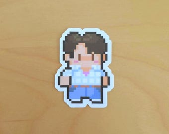 Kpop Demon Hunters Pixel Art Stickers | Saja Boys Soda Pop (jinu