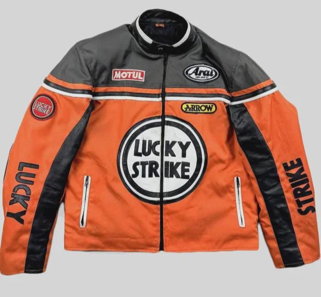 Lucky Strike Streetwear Jacket: Orange - Black Mesh Jacket - Etsy