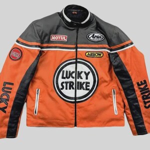 N*u様 希少　ラッキーストライク　牛革　レザージャケット　ペイント　ワッペン 2025年最新】ラッキーストライク 革 ジャケットの人気アイテム - メルカリ