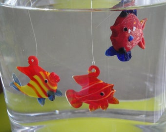 Floating Glass  Fishes Three Pack