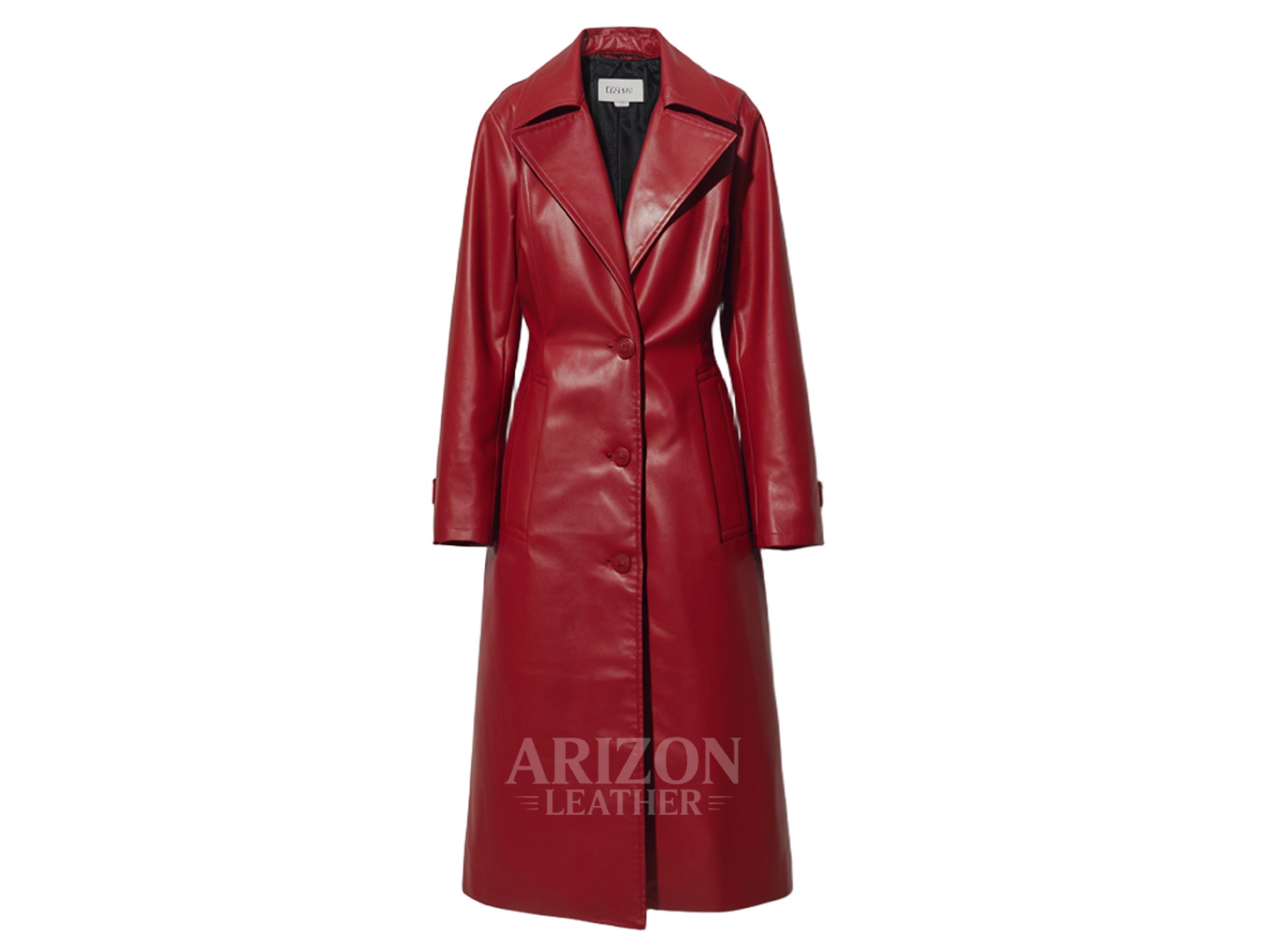 claudie pierlot レディース レッド 本革レザートレンチコート claudie pierlot レディース レッド 本革レザートレンチコート 楽天