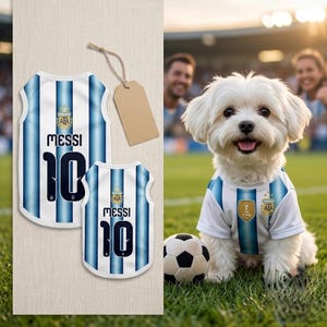 Premium Handmade Argentina Dog Soccer Jersey – 2026 World Cup Apparel, Breathable Football Kit, Newest design, Dog Jerseys