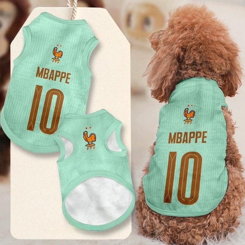 Premium Handmade France Dog Soccer Jersey – 2026 World Cup Apparel, Breathable Football Kit, Newest design, Dog Jerseys image 1