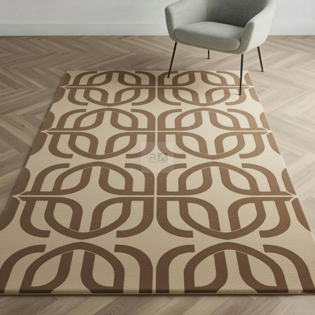 Behg Designs Rug Hand Tufted Modern Beige Wool Rug - Abstract Design, 8x10 - Etsy