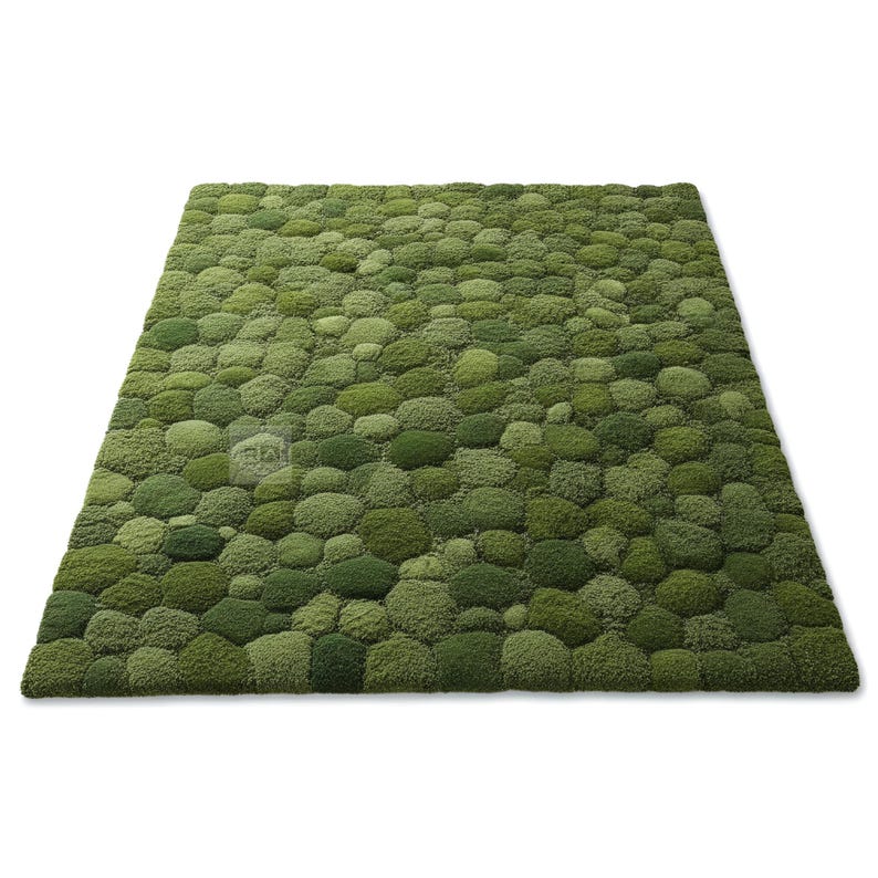 Hand Tufted Green Moss Wool Rug - Modern Abstract Forest Design - Etsy