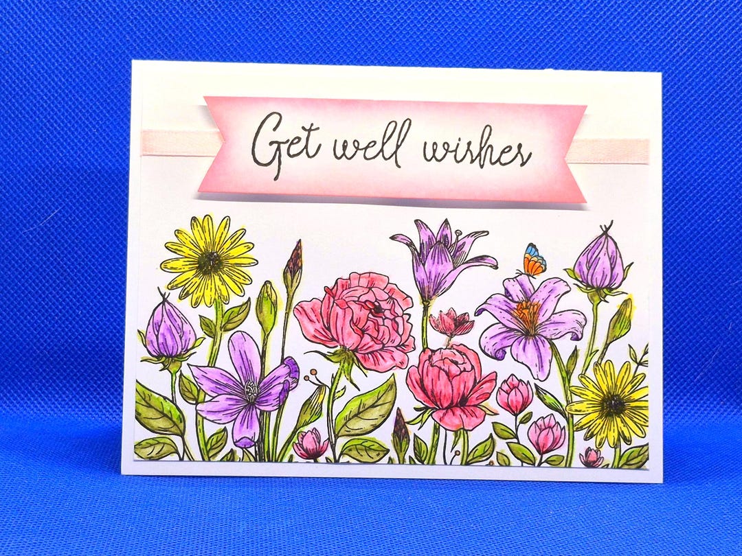 Handmade Get Well Soon Card - Floral Wildflower Meadow - Etsy
