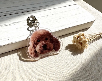 Llavero personalizado con foto de mascota, llavero personalizado con foto de gato y perro, dije acrílico de doble cara, regalo conmemorativo para mascota.