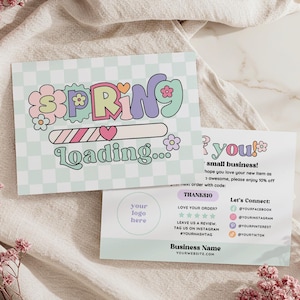 Frühling Danke Karte, niedlicher Regenbogen bearbeitbarer Kunde Danke Business Verpackung, DIY Retro Groovy Danke Einfügen Canva Vorlage