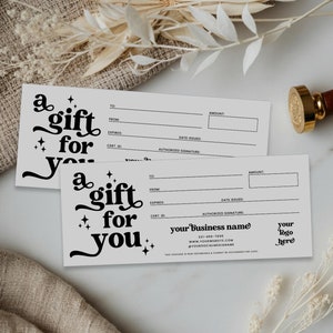 Retro Gift Certificate Canva Template, Modern Chic Voucher Coupon, Editable Gift Voucher Certificate, DIY Printable Gift Card Design, chloe