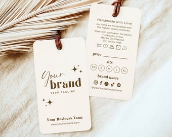 Modern Editable Price Tag Canva Template, Product Tags, Minimalist Product Tag, Custom Clothing Hang Tag, Business Hang Tag Template, Archie