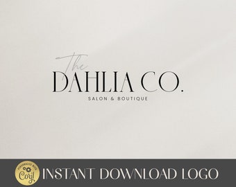 DIY Text Logo, Editable Minimalist Logo, Modern Boutique Logo,  Salon logo design, Editable Logo for Small Businesses, Feminine Blogger Logo
