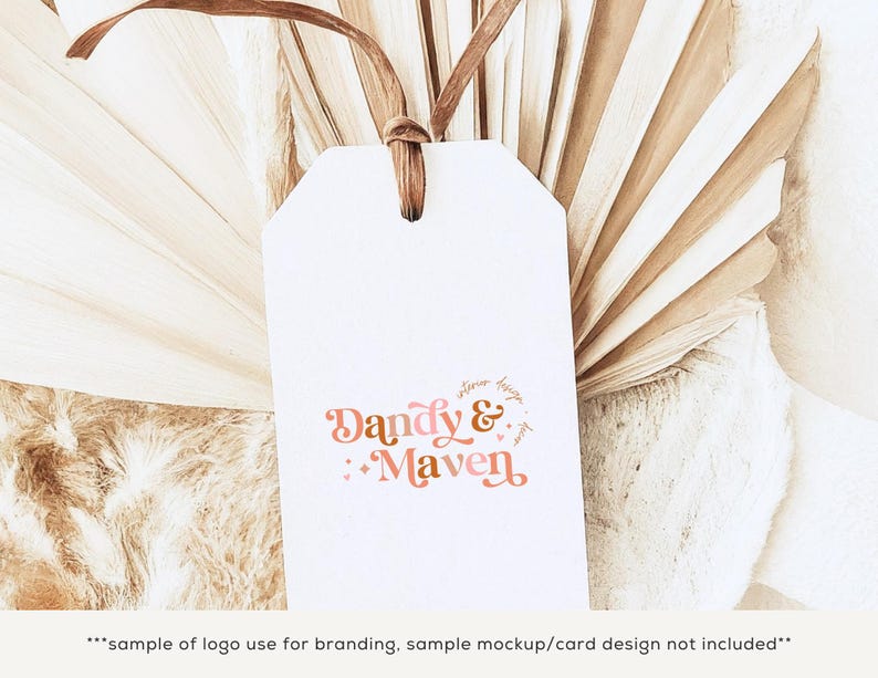 Editable Boho Logo Instant Download Canva Template Logo, DIY Retro 70s ...