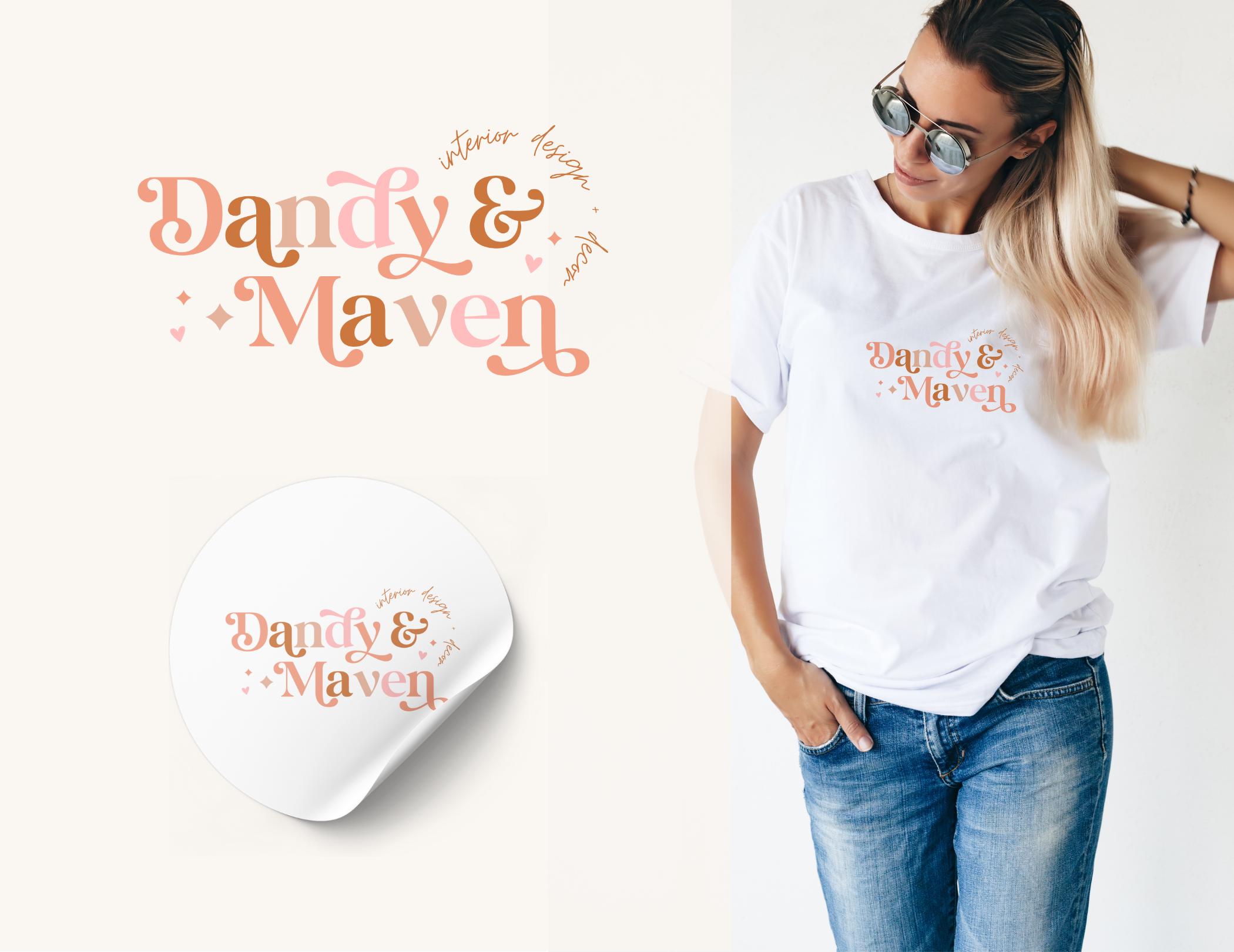 Editable Boho Logo Instant Download Canva Template Logo, DIY Retro 70s ...
