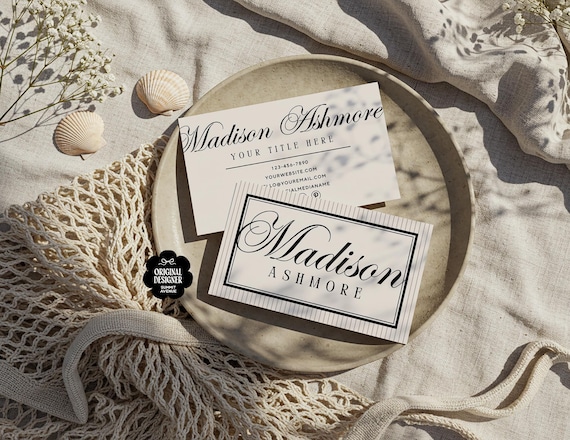 Modern Luxury Business Card Template Canva, Vintage Old Money Aesthetic Business Business Card, Elegant Luxe Editable Calling Card, LX22