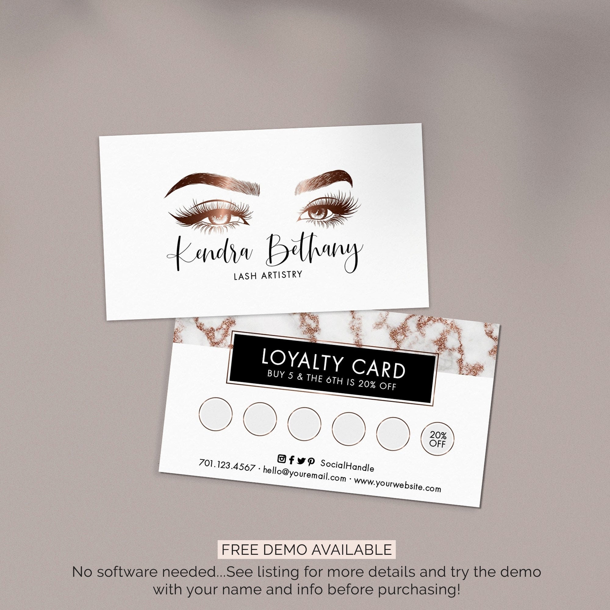 Loyalty Card Design Loyalty Card Template DIY Editable  Etsy For Loyalty Card Design Template