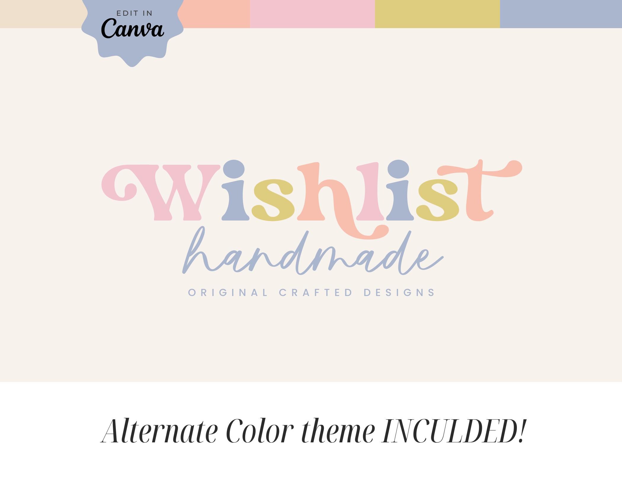 Editable Colorful Boho Canva Logo Template, Instant Download Retro 70s ...