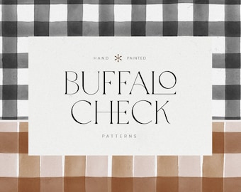 Hand Painted Buffalo Check Patterns, Watercolor Buffalo Check Digital Papers, Plaid checker patterns, checker background, plaid background
