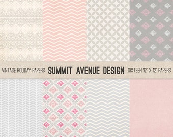 Pink & Gray Modern Digital Papers - Photographer or small Personal use