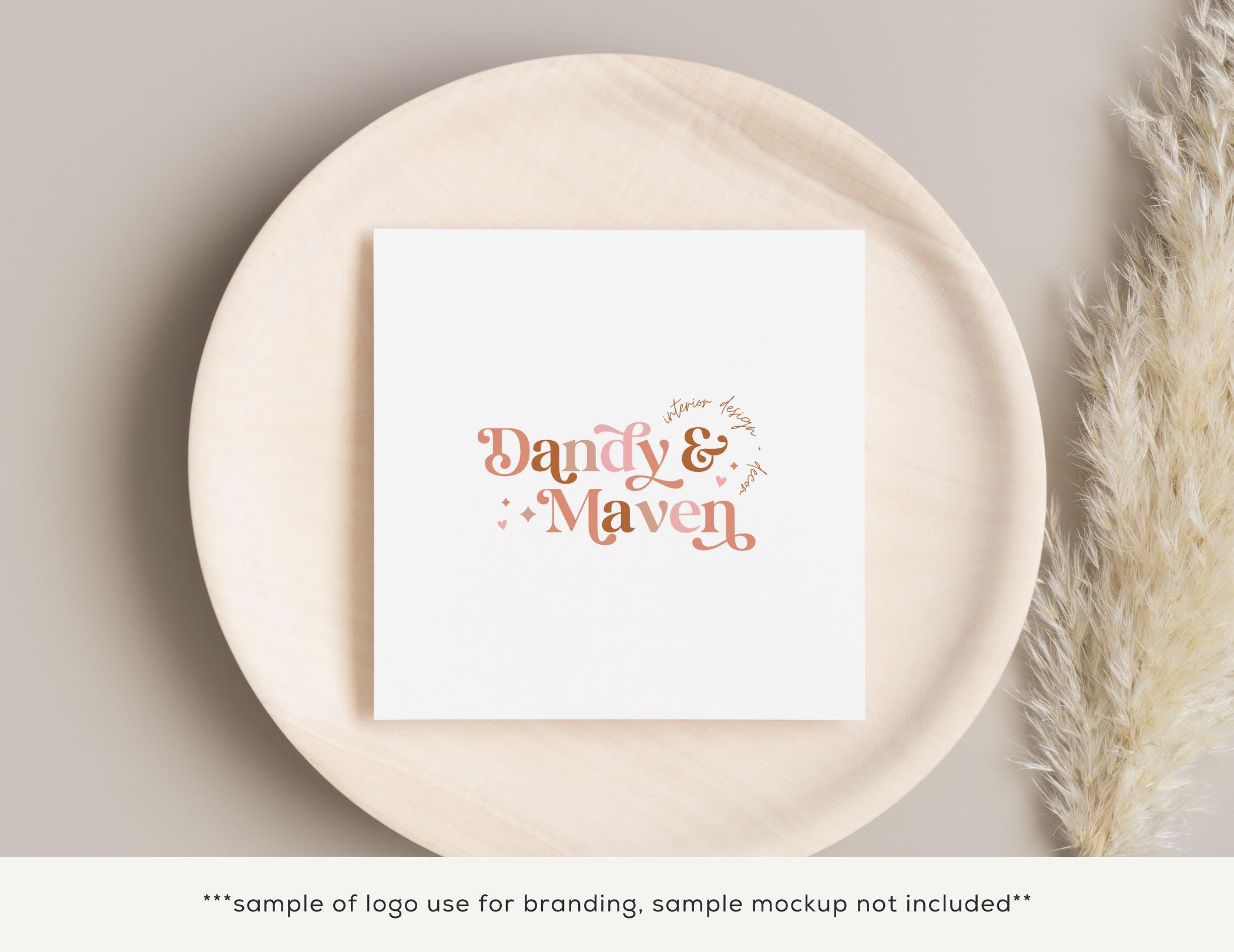 Editable Boho Logo Instant Download Canva Template Logo, DIY Retro 70s ...