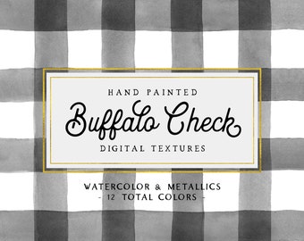 Hand Painted Buffalo Check Patterns, Watercolor Buffalo Check Digital Papers, retro check, Plaid checker patterns , buffalo check background